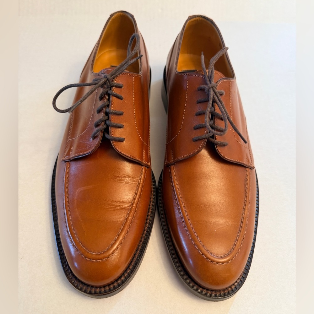 Zelli Italia Men’s Size 9 M‎ Calfskin Leather Brown Oxford Shoes Made In Italy